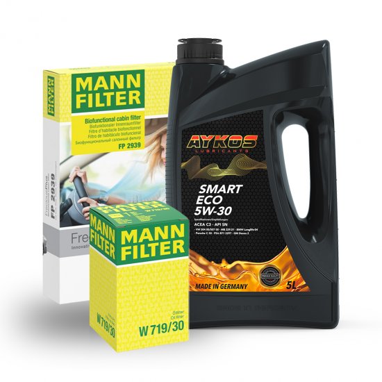 Bild 1 - 120101-005 + W 719/30 + FP 2939 Aykos Smart Eco 5W-30 (5L) + Mann-Filter