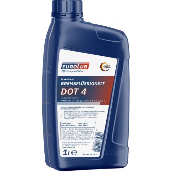 Bild 1 - 542001 BREMSFLSSIGKEIT DOT4 EUROLUB